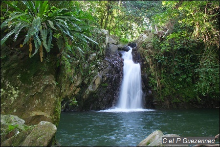 Rivière La Coulisse, Belle cascade de 7 m et grand bassin.