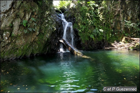 Rivière La Coulisse, Belle cascade de 7 m et grand bassin.