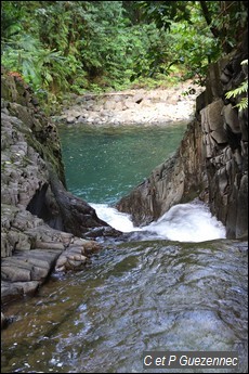 Haut de la Petite Cascade avec grand bassin sur la Lézarde