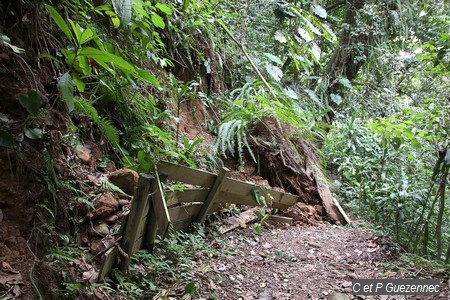 Un premier éboulement sur le sentier